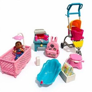 Baby Barbie stroller baby crib baby bath towel baby training potty bottle scale